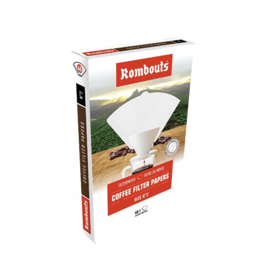 Rombouts 40 Coffee Filter Papers size No 2 - 4 x 40 individual filters  (total 80 filters) (Copy)