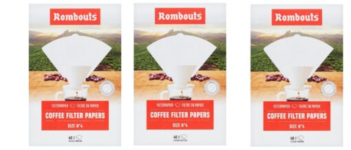 3 Packs of Rombouts 40 Coffee Filter Papers (120 individual filters) size No 4