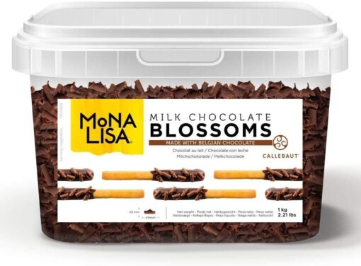 Mona Lisa Blossoms by Callebaut Milk Chocolate Curls, 1kg Tub