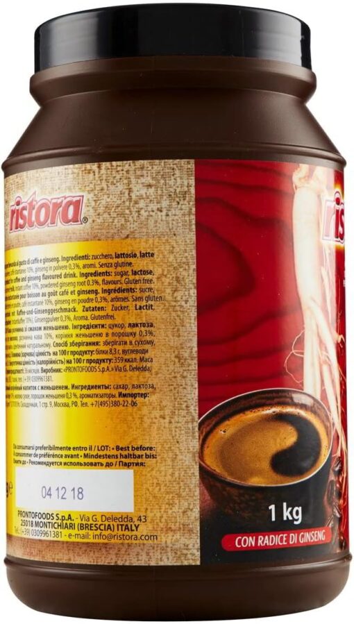 Ristora Instant Coffee with Ginseng Flavor 1 gluten free coffee Drink 1kg - Image 6