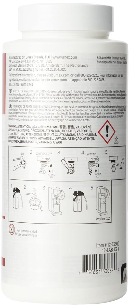Urnex Cafiza 2 Espresso Machine Cleaner Powder 900 g white, easy to use - Image 2