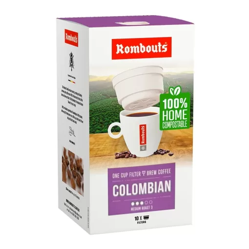 Rombouts Colombian compostable one cup filters 4 pack 40 filters